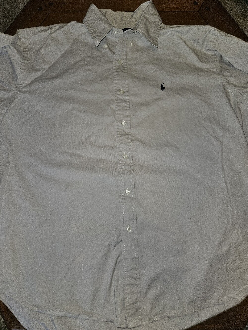 Ralph Lauren Men's Classic Button-Down Shirt in Light Khaki - Picture 6 of 8